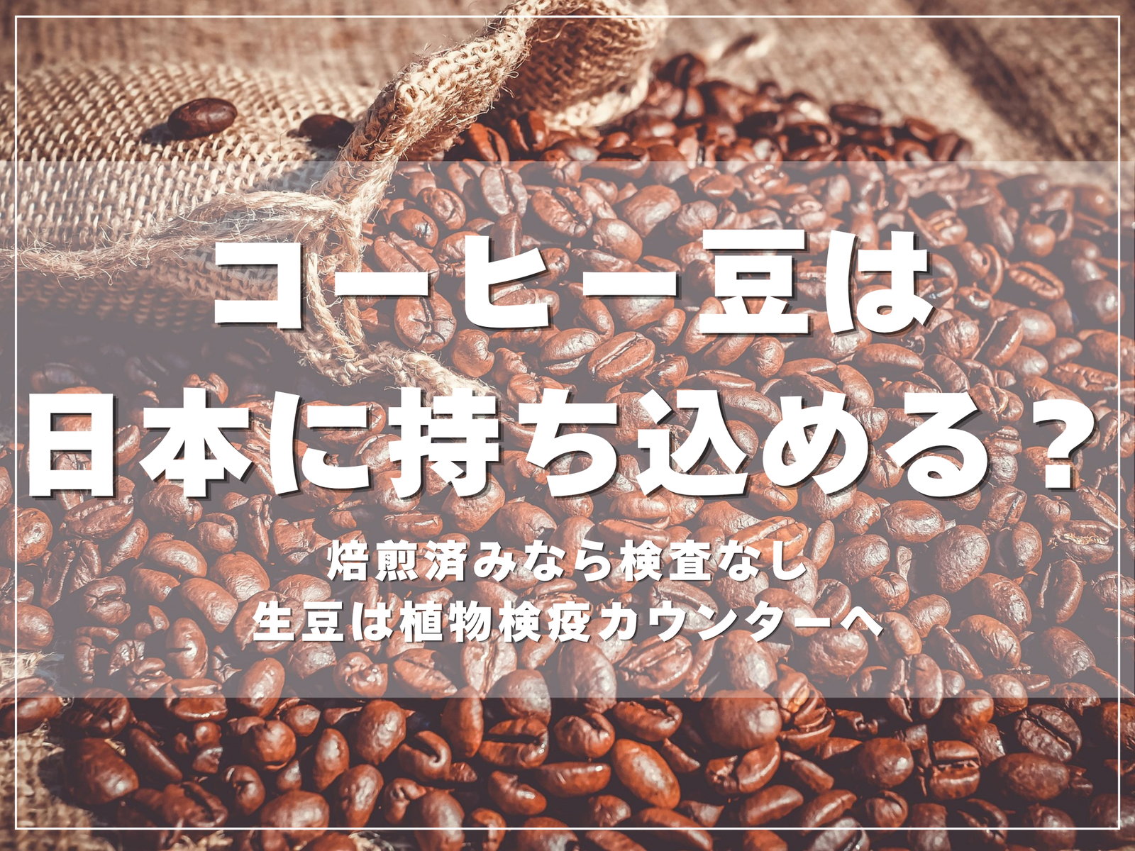 コーヒー豆は日本に持ち込める？焙煎済みなら検査なし。生豆は植物検疫カウンターへのアイキャッチ